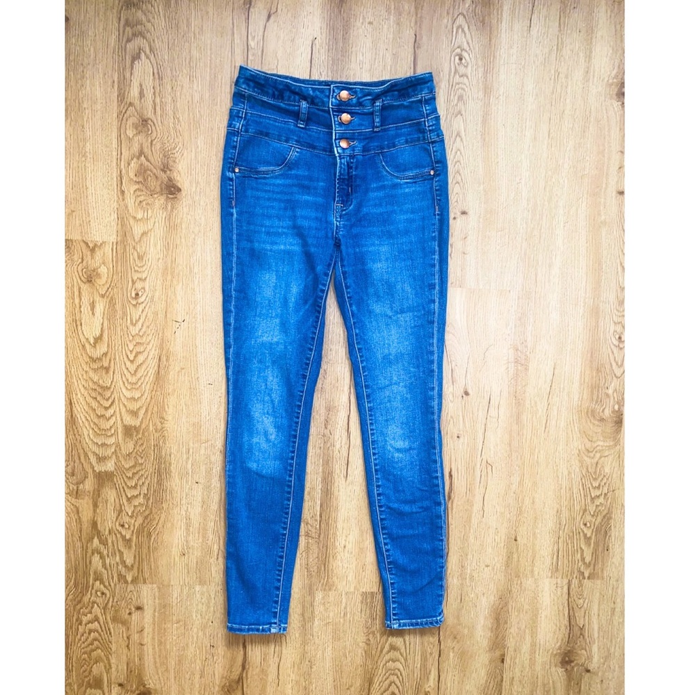 Refuge High Rise Button Skinny Jeans